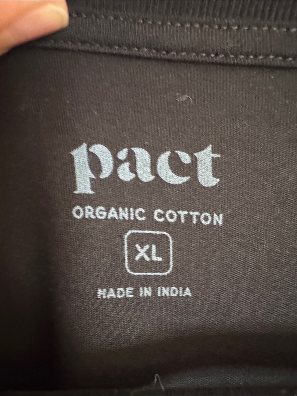 Pact Women's Black Short Sleeve Pocket Crew Tee Dress Organic Cotton NWOT - Picture 2 of 9